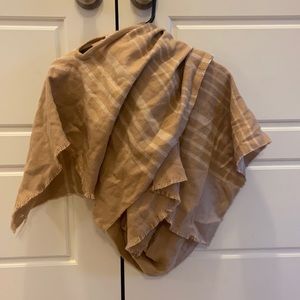 J. Crew Tan and White Shawl
